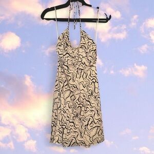 Abercrombie Brown Ripple Print Halter Mini Dress
